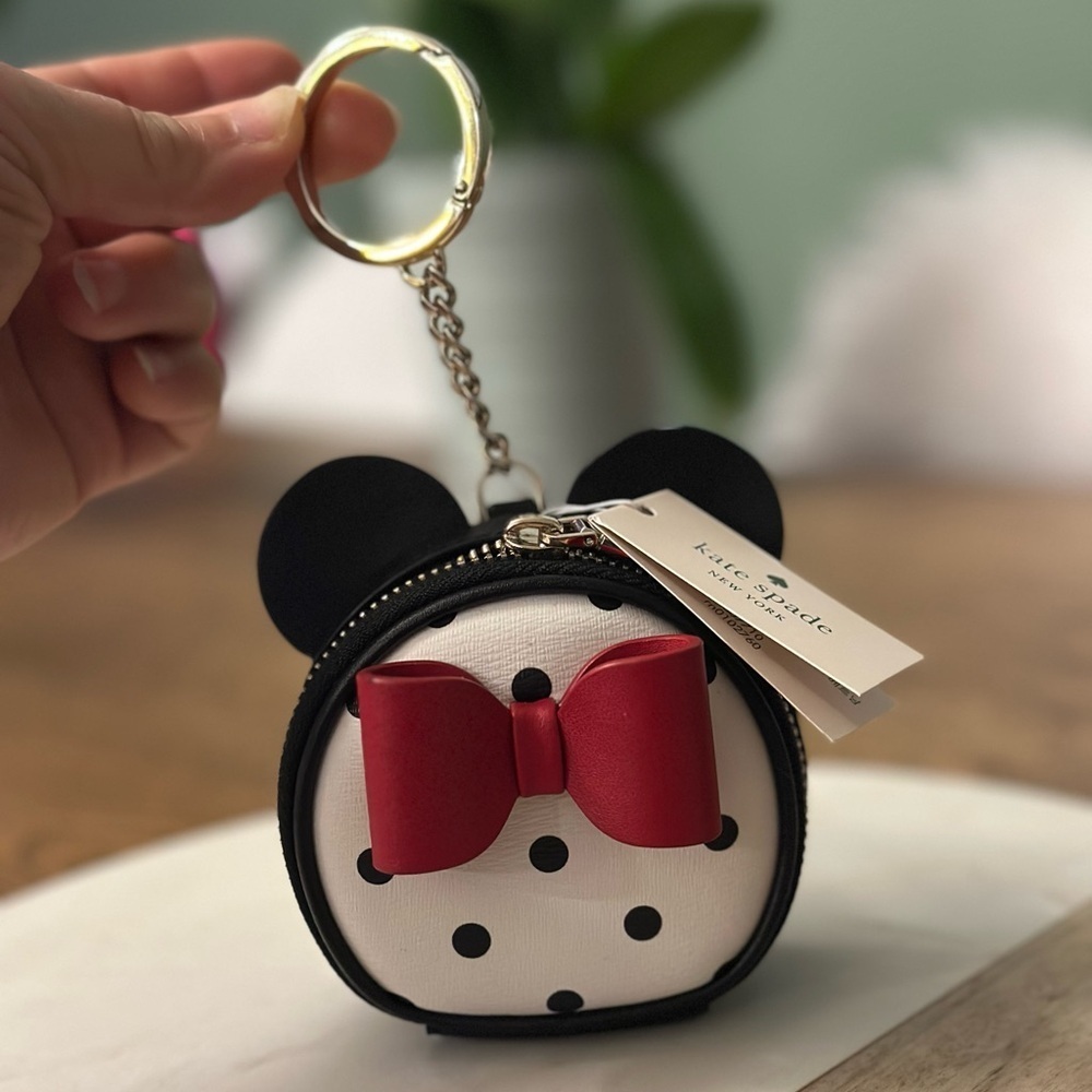 NWT！NEW！Kate Spade x Disney Minnie Bag Charm Key Fob Coin Purse Keychain